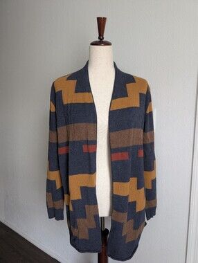 Pendleton Colorful Navy Long Cardigan